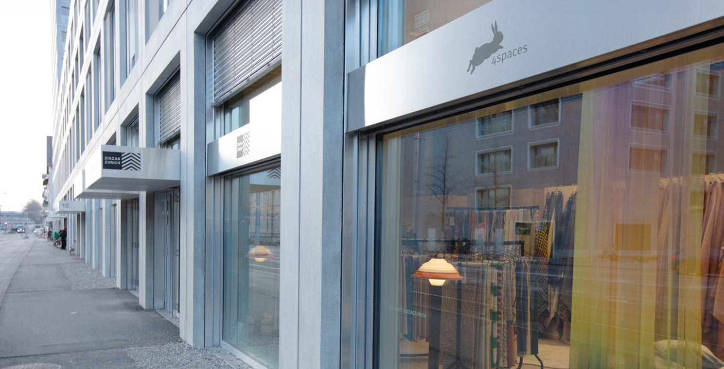 Exterior view of the 4Spaces showroom on Hardturmstrasse